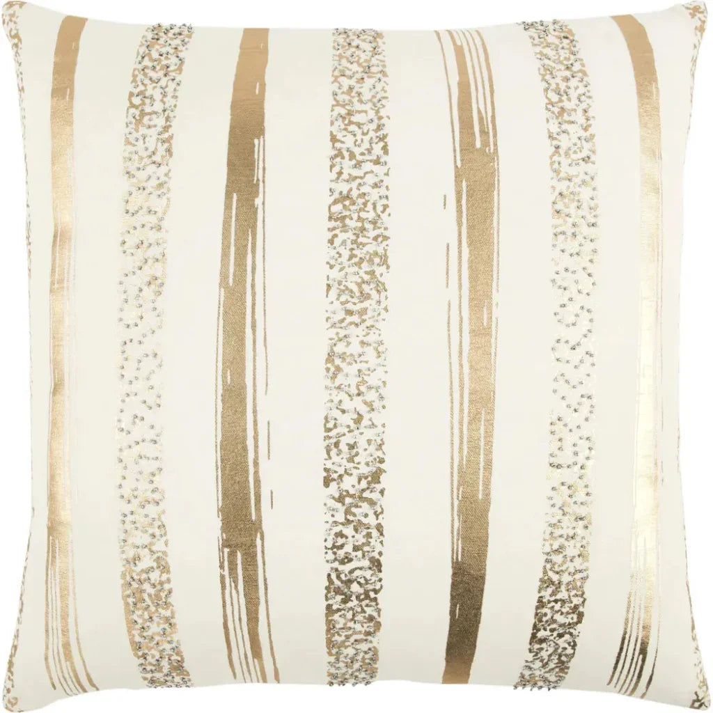 Jill Silver Or Gold Metallic Throw Pillow - LOOMLAN - LOOMLAN - Throw Pillows