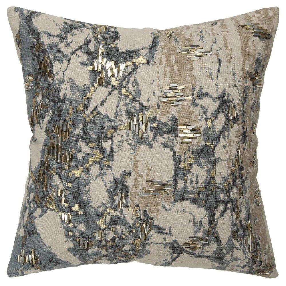 Jimmy Gray & Gold Pillow With Insert - LOOMLAN - LOOMLAN - Throw Pillows