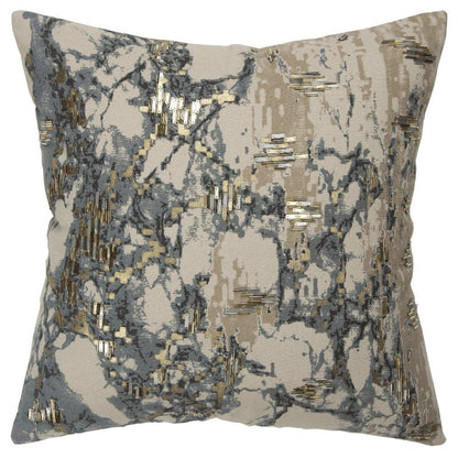 Jimmy Gray & Gold Pillow With Insert - LOOMLAN - LOOMLAN - Throw Pillows