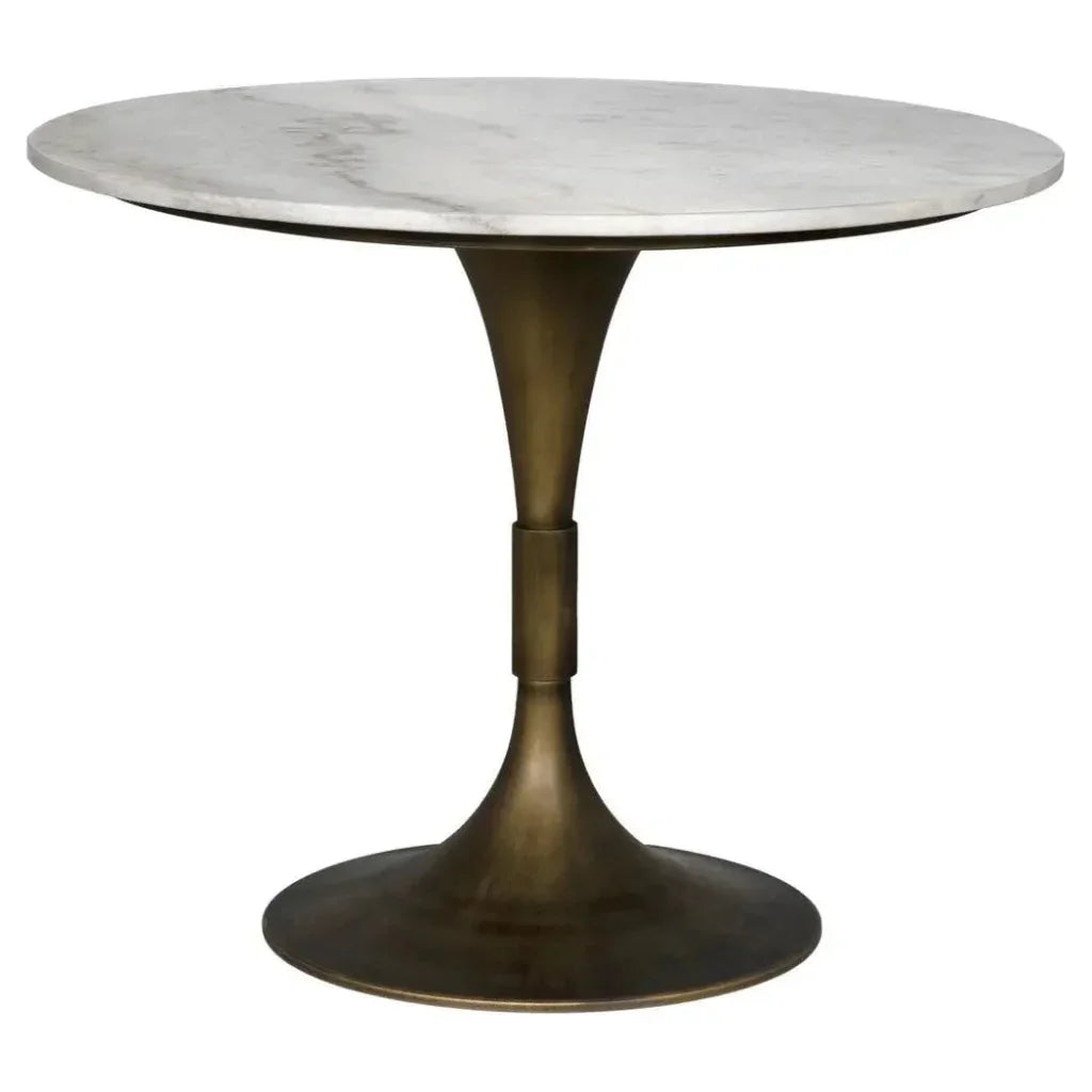 Jmna Round Marble Top Dining Table-Dining Tables-Noir-LOOMLAN