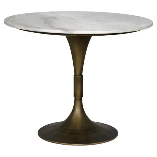 Jmna Round Marble Top Dining Table-Dining Tables-Noir-LOOMLAN