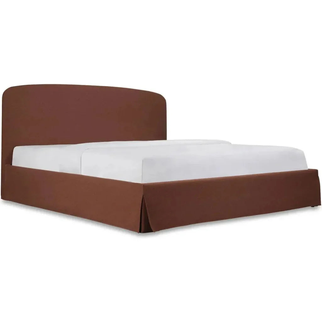 Joan Upholstered Brown Rust Bed With Storage - LOOMLAN - Moe's Home - Beds