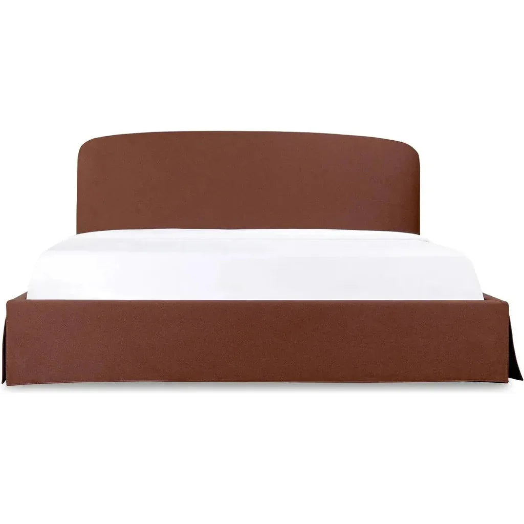 Joan Upholstered Brown Rust Bed With Storage - LOOMLAN - Moe's Home - Beds