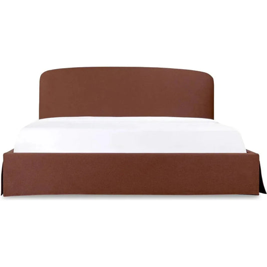 Joan Upholstered Brown Rust Bed With Storage - LOOMLAN - Moe's Home - Beds