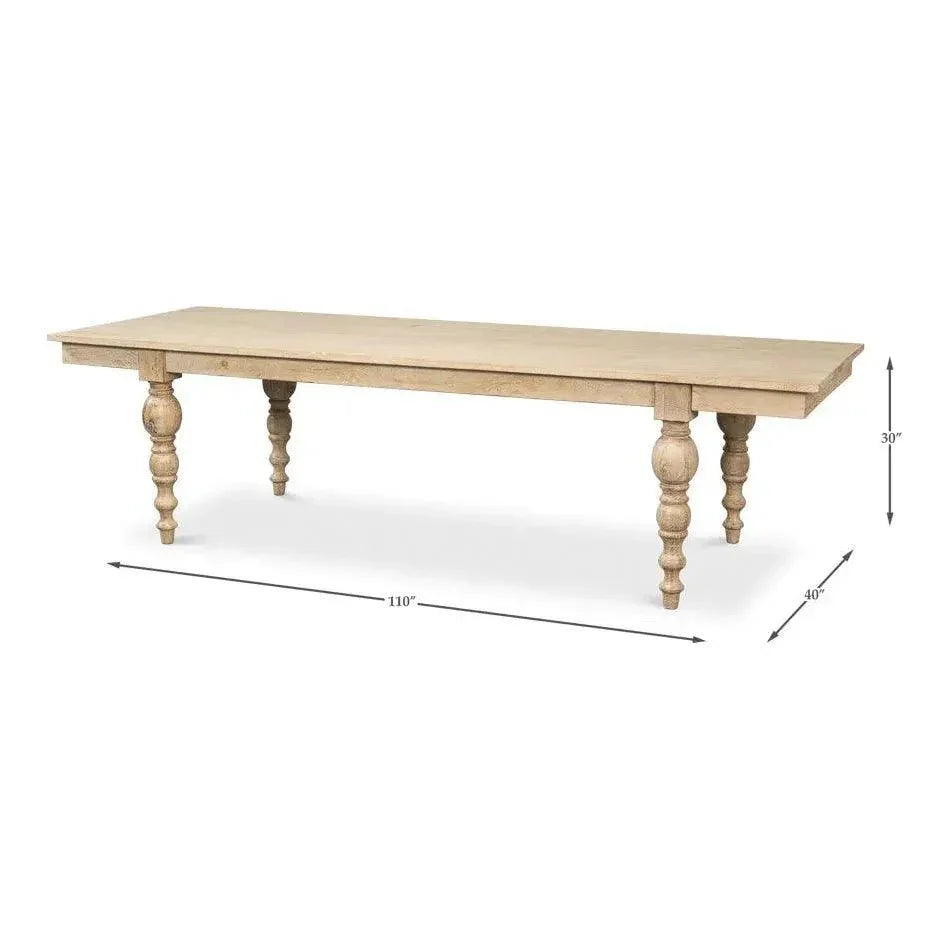 Jocelyn Dining Table Rectangle-Dining Tables-Sarreid-LOOMLAN