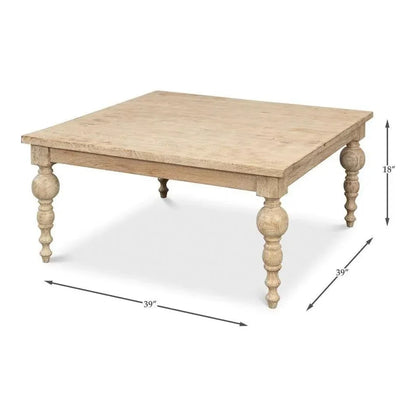 Jocelyn Square Coffee Table - LOOMLAN - Sarreid - Coffee Tables