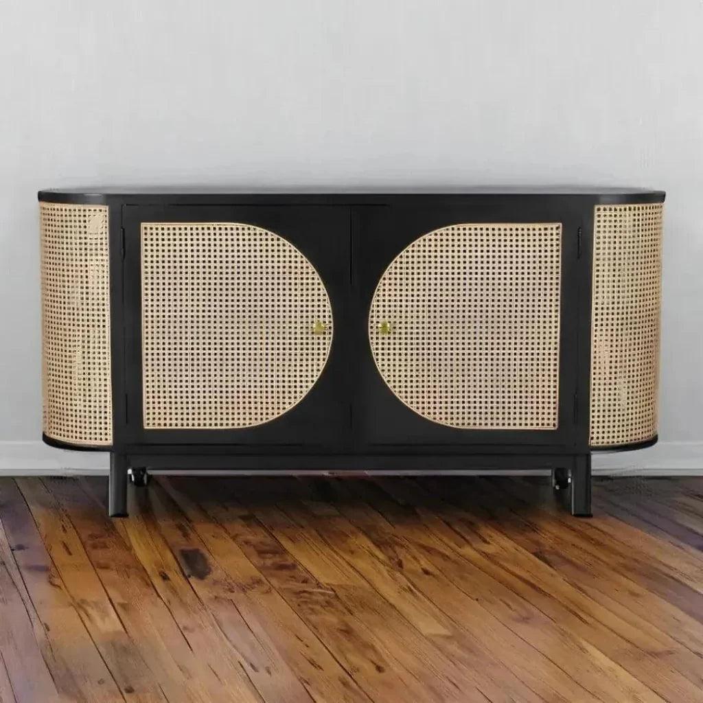 Joelle Oval Shaped Wooden Cabinet - LOOMLAN - Artesia - Sideboards