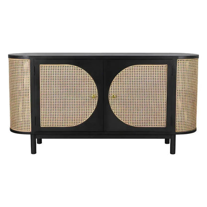 Joelle Oval Shaped Wooden Cabinet - LOOMLAN - Artesia - Sideboards