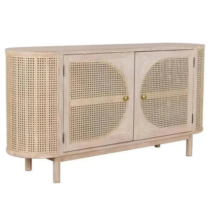 Joelle Oval Shaped Wooden Cabinet - LOOMLAN - Artesia - Sideboards