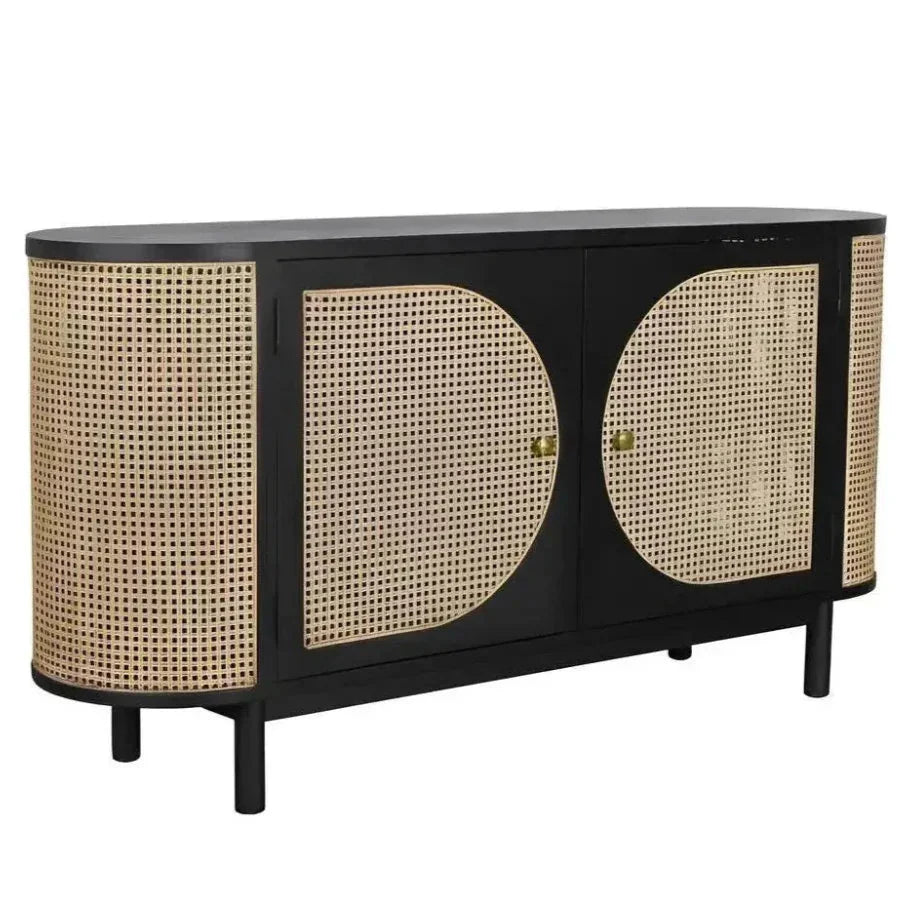 Joelle Oval Shaped Wooden Cabinet - LOOMLAN - Artesia - Sideboards