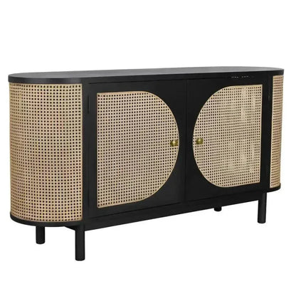 Joelle Oval Shaped Wooden Cabinet - LOOMLAN - Artesia - Sideboards