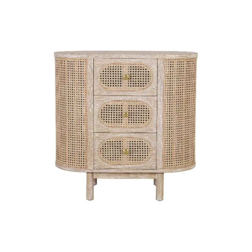 Joelle Sustainable Wooden Oval Side Table - LOOMLAN - Artesia - Nightstands