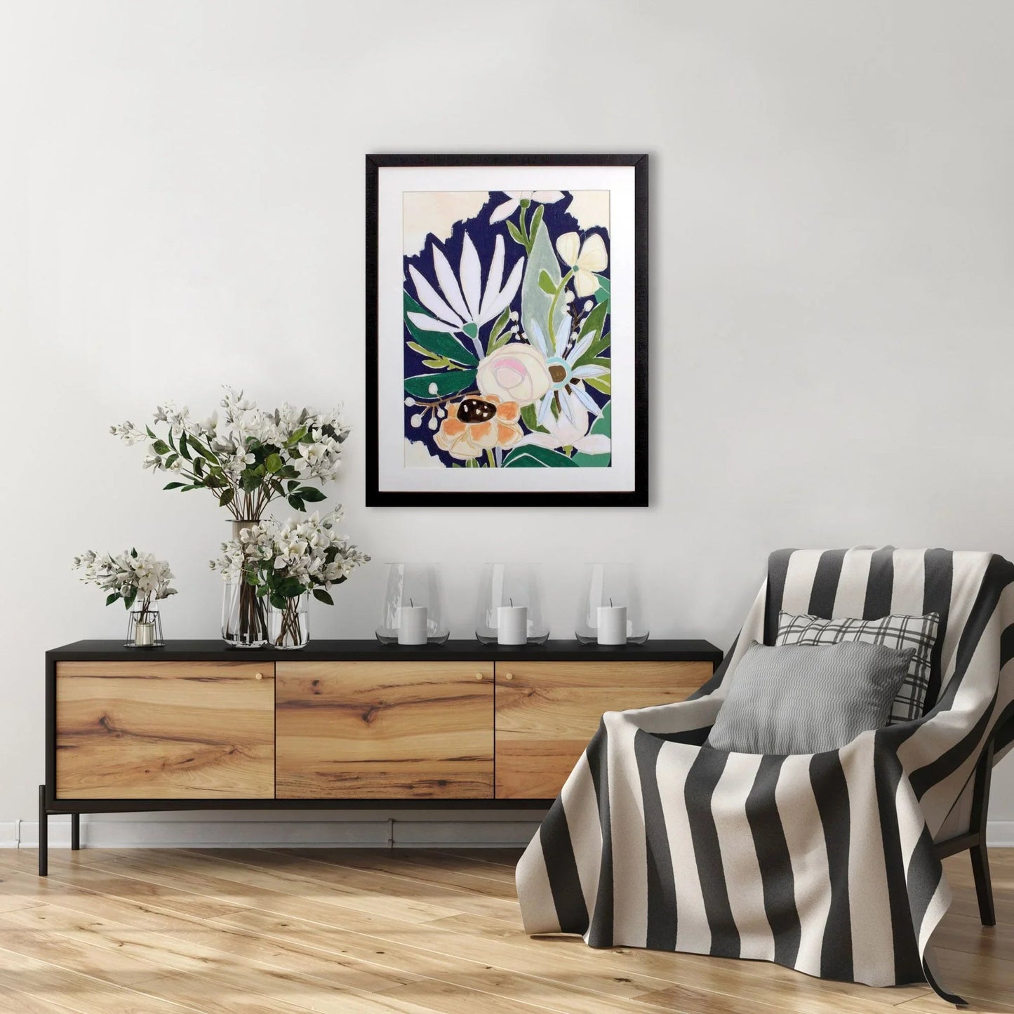 Joie De Vivre Blue Framed Wall Art