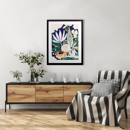 Joie De Vivre Blue Framed Wall Art