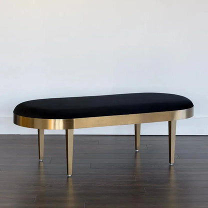 Jolie Bench Black Sky Modern Velvet With - LOOMLAN - SUNPAN - Bedroom Benches