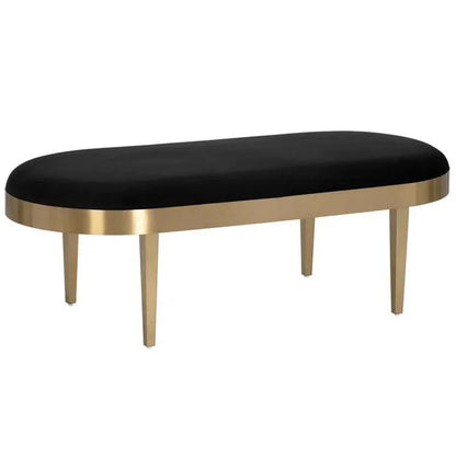 Jolie Bench Black Sky Modern Velvet With - LOOMLAN - SUNPAN - Bedroom Benches