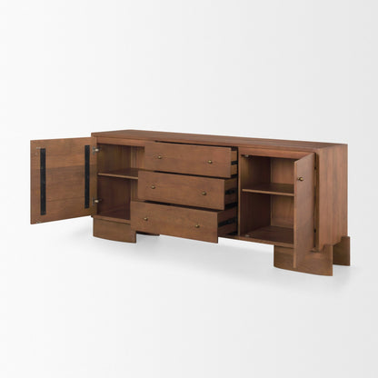 Jonan Three Drawers Wood Sideboard