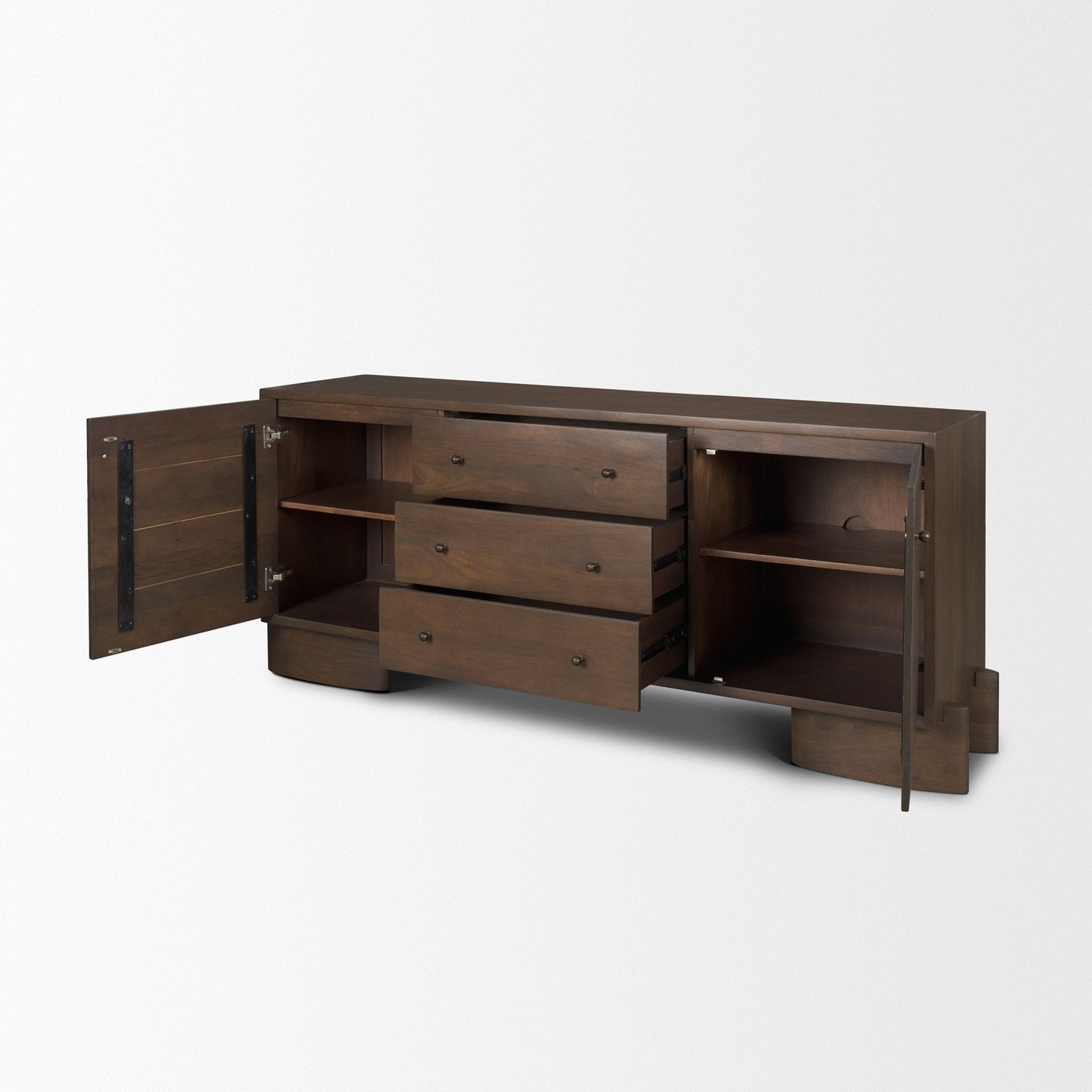Jonan Three Drawers Wood Sideboard