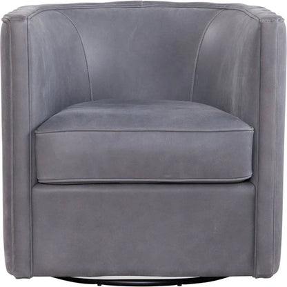 Jones Luxurious Leather Swivel Chair - LOOMLAN - Olivia + Quinn - Club Chairs