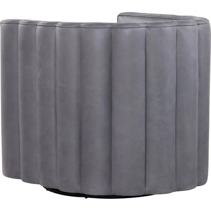 Jones Luxurious Leather Swivel Chair - LOOMLAN - Olivia + Quinn - Club Chairs