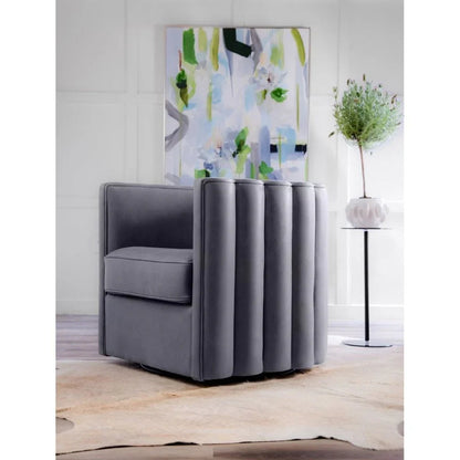 Jones Luxurious Leather Swivel Chair - LOOMLAN - Olivia + Quinn - Club Chairs