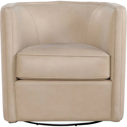 Jones Luxurious Leather Swivel Chair - LOOMLAN - Olivia + Quinn - Club Chairs