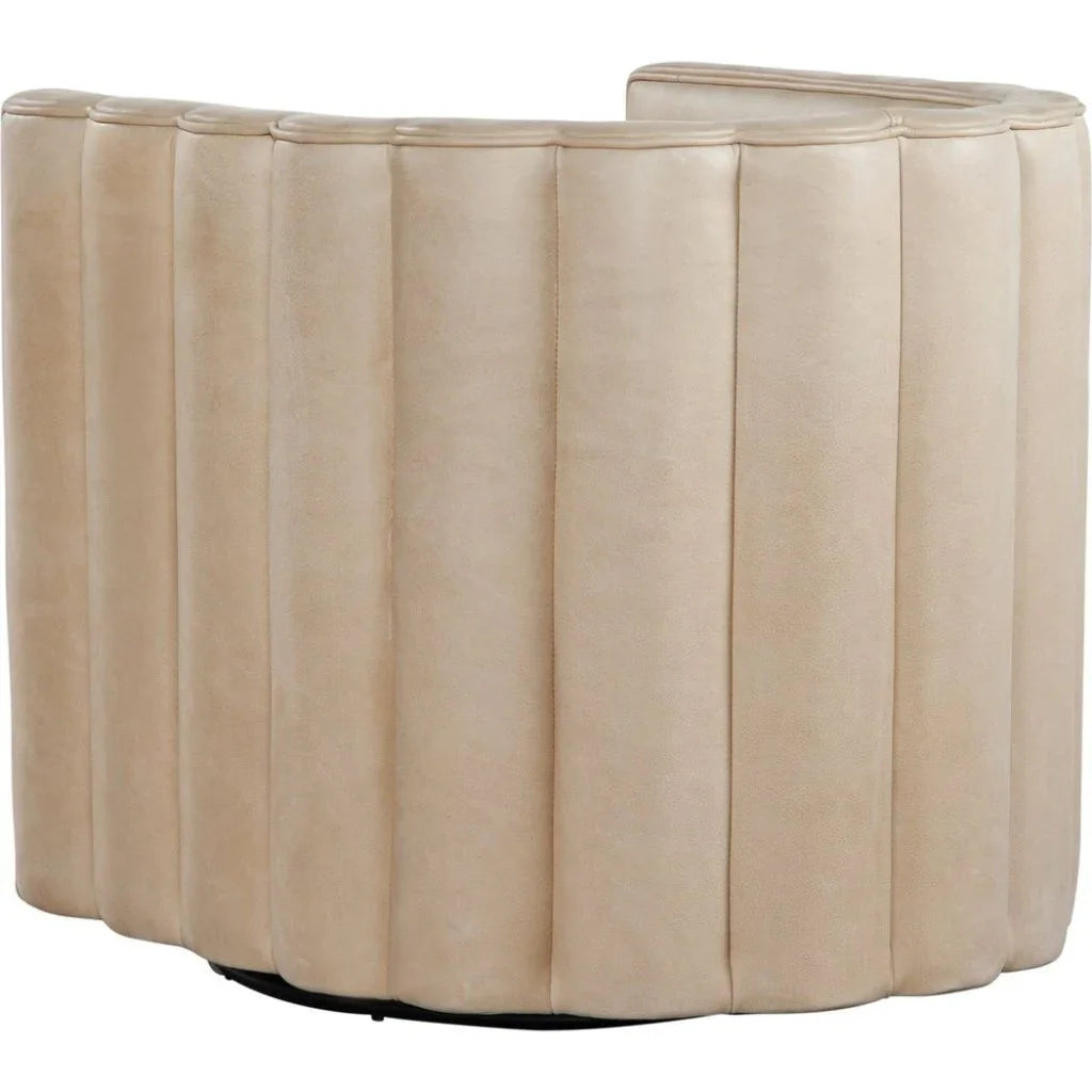 Jones Luxurious Leather Swivel Chair - LOOMLAN - Olivia + Quinn - Club Chairs