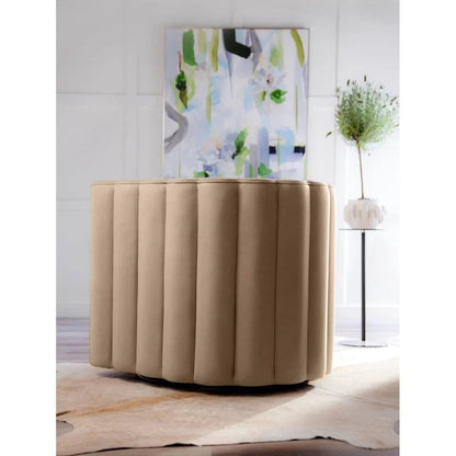 Jones Luxurious Leather Swivel Chair - LOOMLAN - Olivia + Quinn - Club Chairs