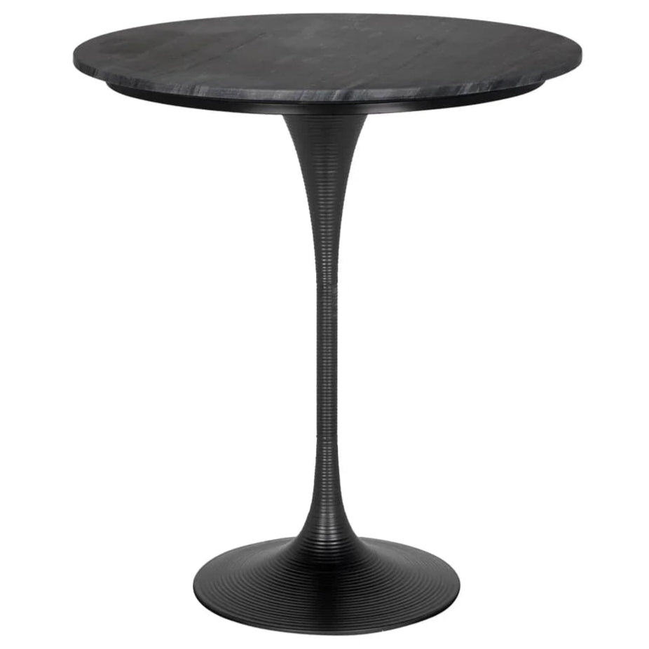 Joni Industrial Steel Base Round Bar Table - LOOMLAN - Noir - Bar Tables