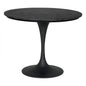 Joni Marble Top Round Dining Table-Dining Tables-Noir-Black-LOOMLAN