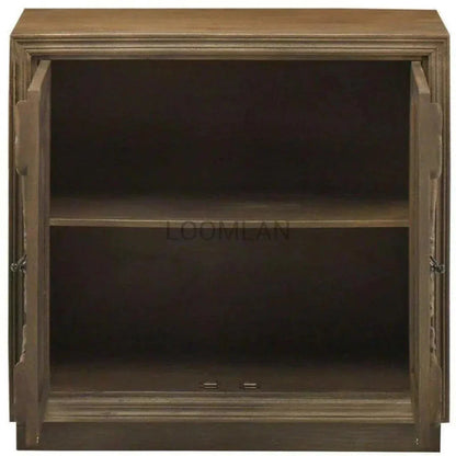 Brown Chiseled 2 Door Small Credenza Sunburn - LOOMLAN - LOOMLAN - Sideboards