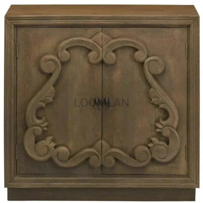 Brown Chiseled 2 Door Small Credenza Sunburn - LOOMLAN - LOOMLAN - Sideboards