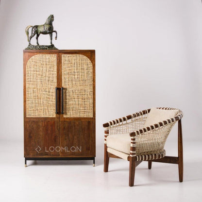 Jornessa Wooden Brown Bar Cabinet-Home Bar Cabinets-LOOMLAN-LOOMLAN