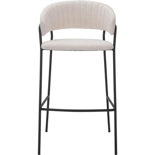Josephine Barstool (Set of 2) Cream - LOOMLAN - Zuo Modern - Bar Stools
