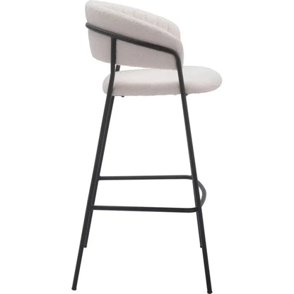 Josephine Barstool (Set of 2) Cream - LOOMLAN - Zuo Modern - Bar Stools