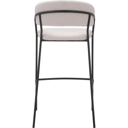 Josephine Barstool (Set of 2) Cream - LOOMLAN - Zuo Modern - Bar Stools