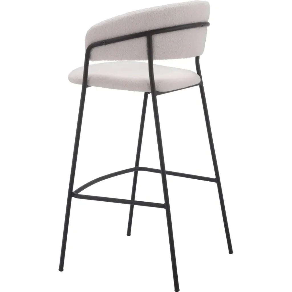 Josephine Barstool (Set of 2) Cream - LOOMLAN - Zuo Modern - Bar Stools