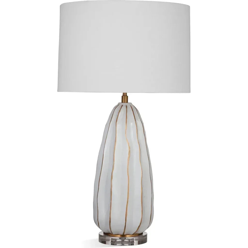 Josephine Ceramic & Crystal White Table Lamp - LOOMLAN - Bassett Mirror - Table Lamps