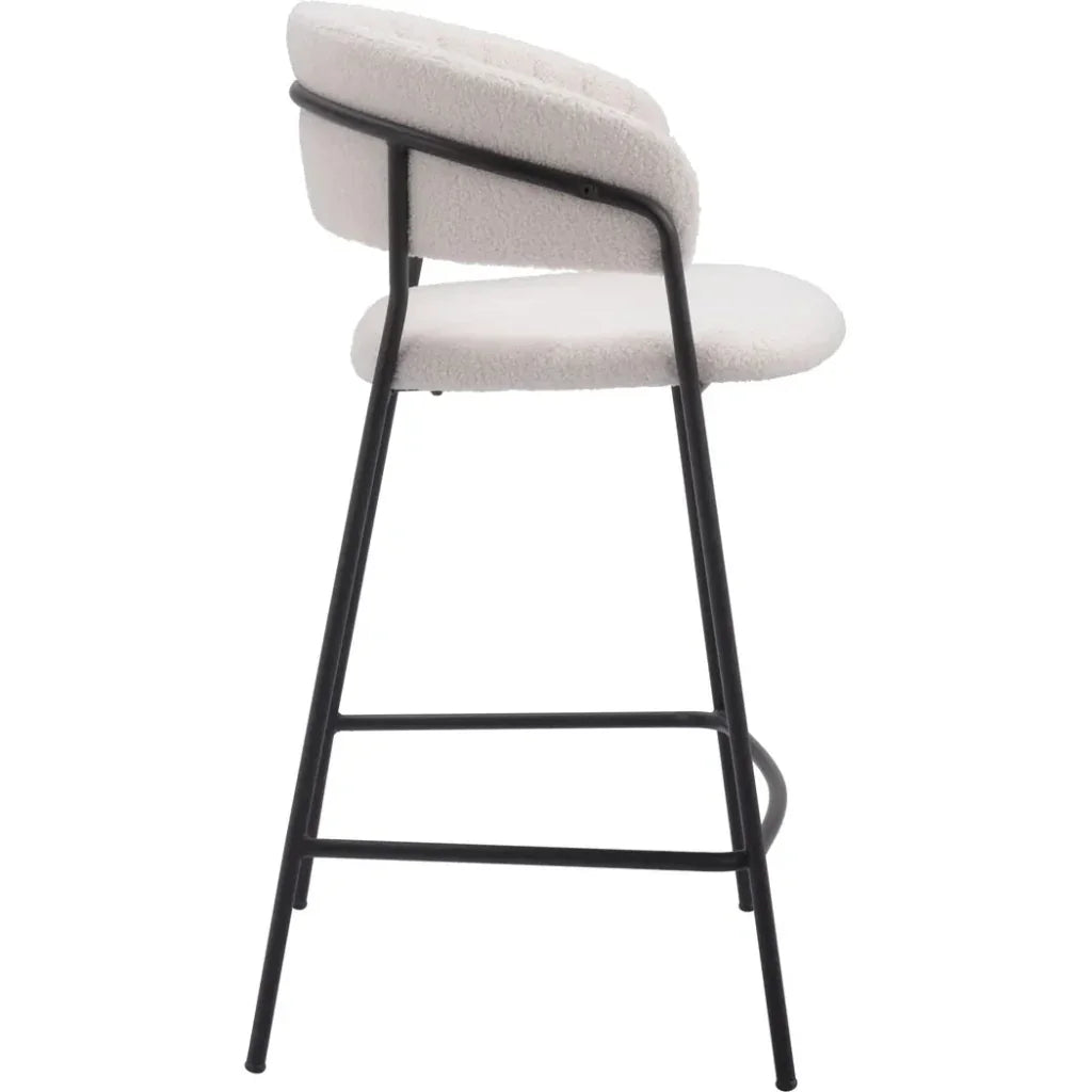 Josephine Counter Stool (Set of 2) Cream - LOOMLAN - Zuo Modern - Counter Stools
