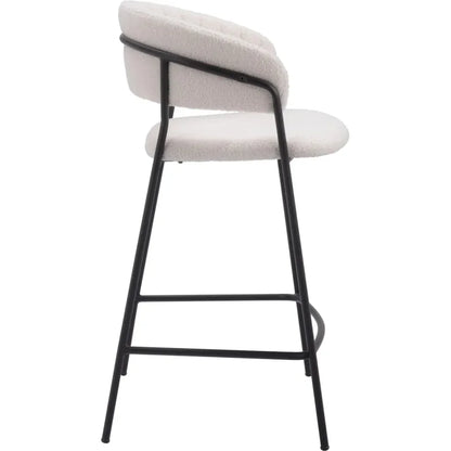 Josephine Counter Stool (Set of 2) Cream - LOOMLAN - Zuo Modern - Counter Stools