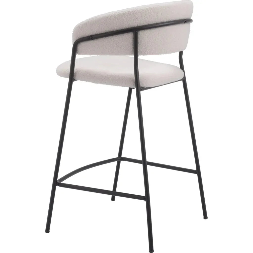 Josephine Counter Stool (Set of 2) Cream - LOOMLAN - Zuo Modern - Counter Stools