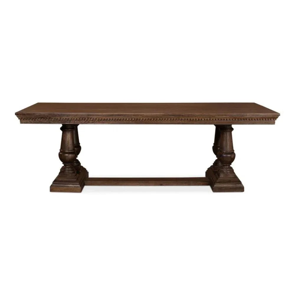 Joshua Pedestal Dining Table-Dining Tables-Sarreid-LOOMLAN