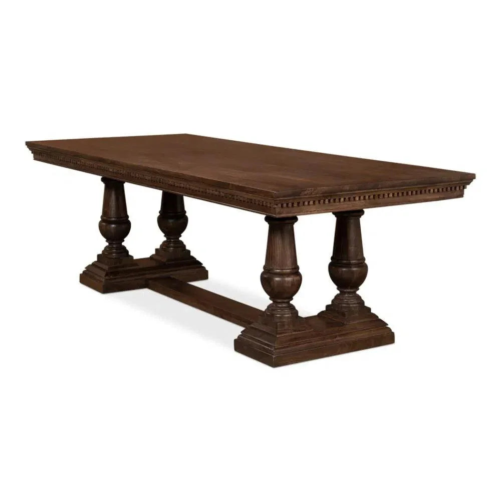 Joshua Pedestal Dining Table-Dining Tables-Sarreid-LOOMLAN