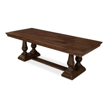 Joshua Pedestal Dining Table-Dining Tables-Sarreid-LOOMLAN