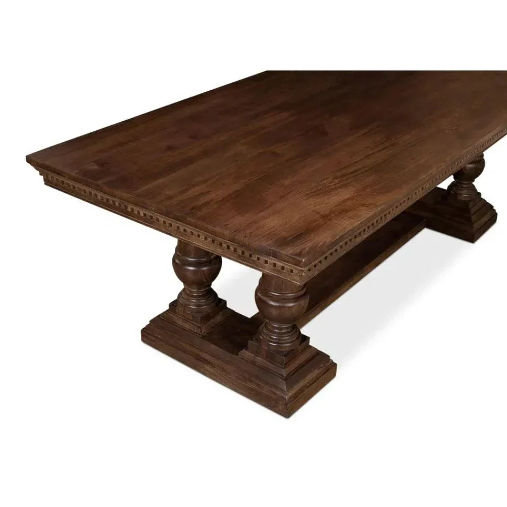 Joshua Pedestal Dining Table-Dining Tables-Sarreid-LOOMLAN
