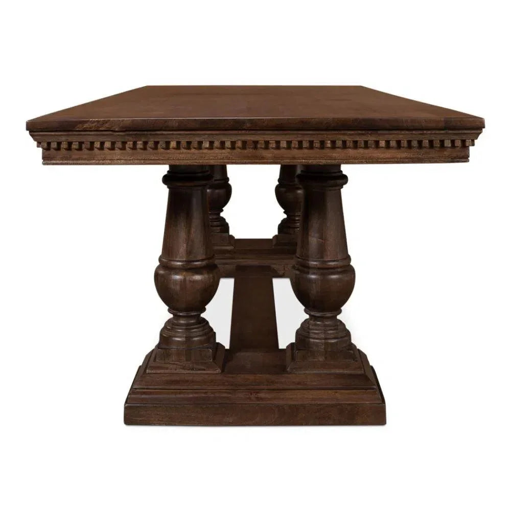 Joshua Pedestal Dining Table-Dining Tables-Sarreid-LOOMLAN