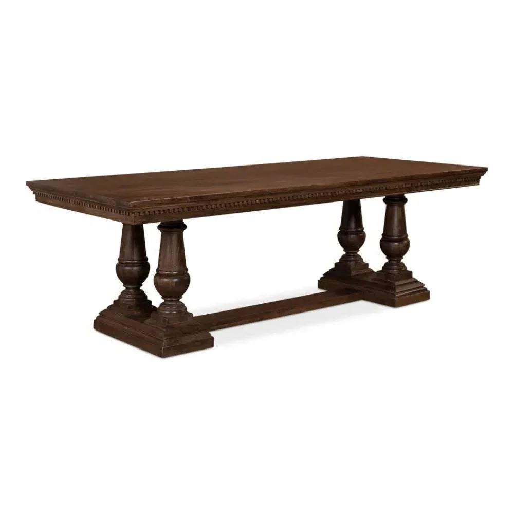 Joshua Pedestal Dining Table-Dining Tables-Sarreid-LOOMLAN