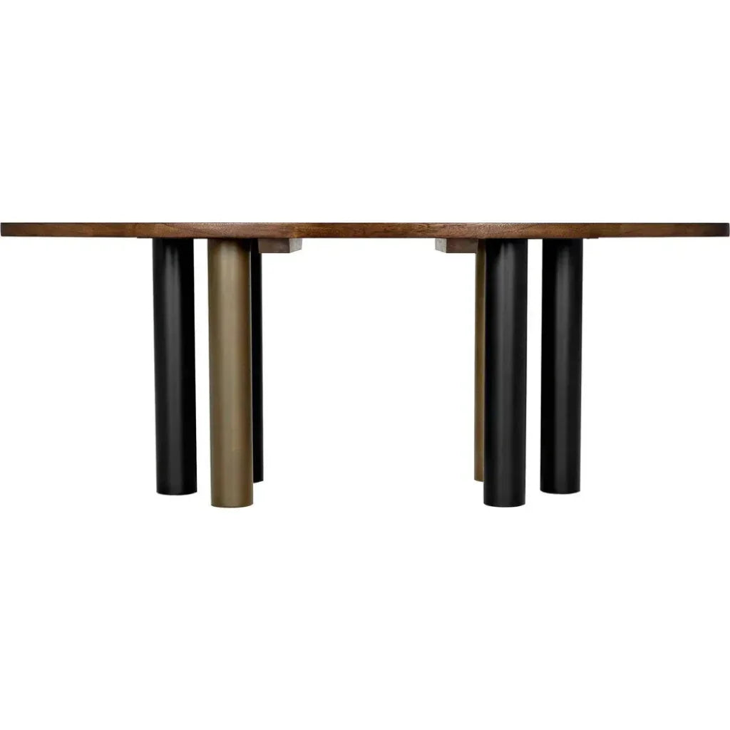 Journal Oval Dining Table Aged Brass-Dining Tables-Noir-LOOMLAN
