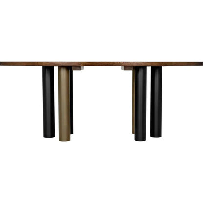 Journal Oval Dining Table Aged Brass-Dining Tables-Noir-LOOMLAN