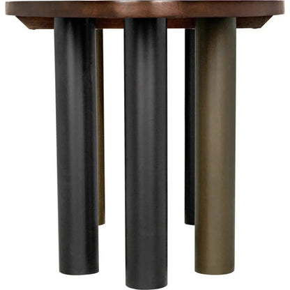 Journal Oval Dining Table Aged Brass-Dining Tables-Noir-LOOMLAN